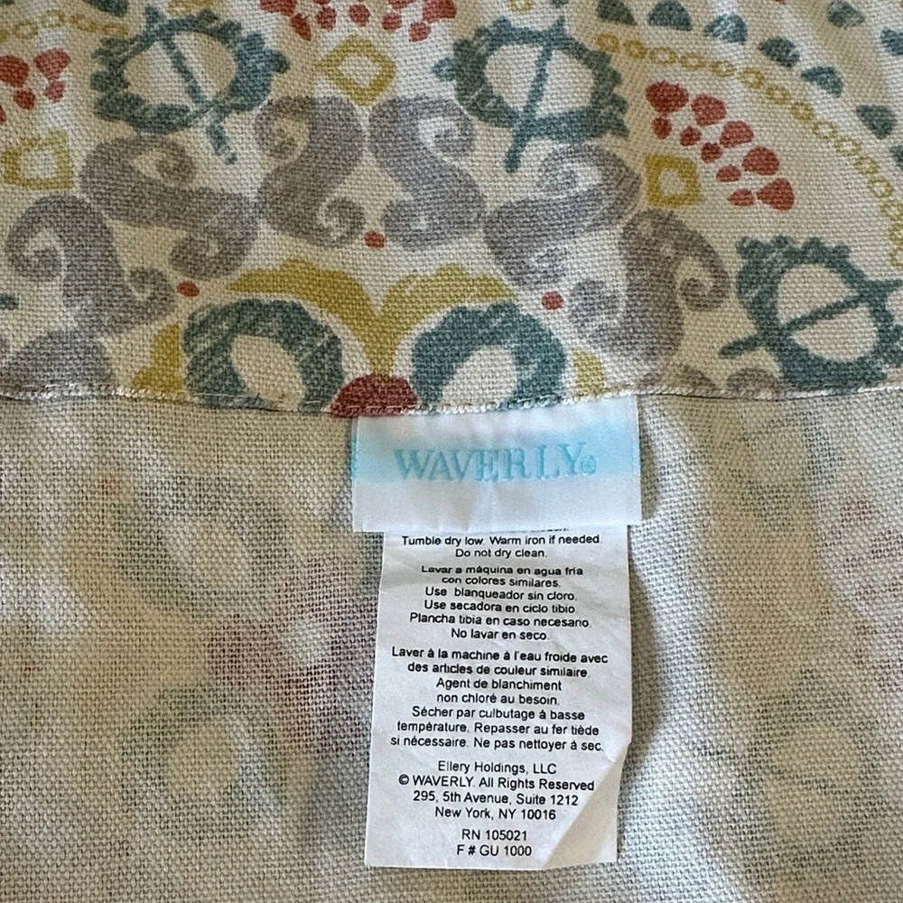 Waverly Astrid Coral Valance Kitchen window Fabric 52” length Boho Cottagecore